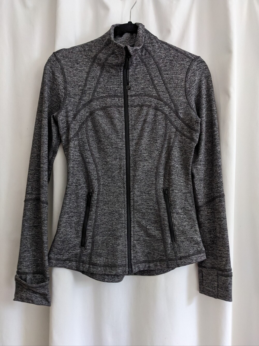 Lululemon Define Jacket Heathered Black Size 6 Luon Full Zip Yoga Gym Running